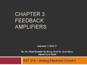 Classify feedback amplifiers