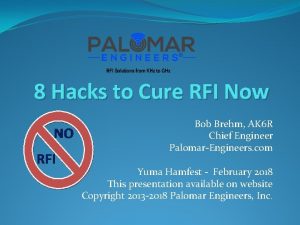 8 Hacks to Cure RFI Now Bob Brehm