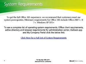 Office 365 system requirements