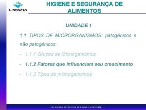 HIGIENE E SEGURANA DE ALIMENTOS UNIDADE 1 1