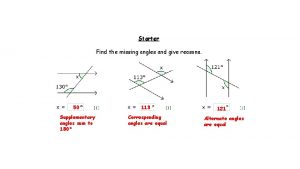 Reasons for angles