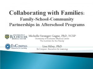 Collaborating with Families FamilySchoolCommunity Partnerships in Afterschool Programs