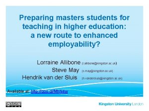 Preparing masters students for teaching in higher education