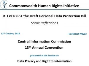 Commonwealth Human Rights Initiative RTI vs R 2
