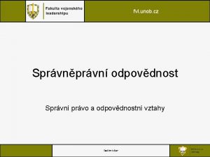 fvl unob cz Sprvnprvn odpovdnost Sprvn prvo a