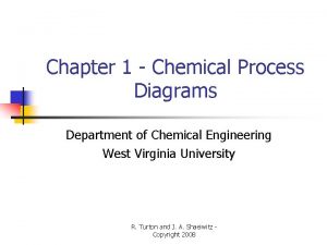 Chapter 1 Chemical Process Diagrams Department of Chemical