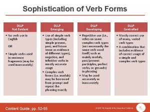 Verbs of sophistication
