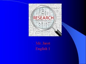 Mr Jarot English 1 l What is the