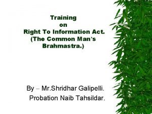 Right to information format