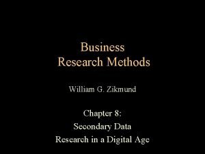 Business Research Methods William G Zikmund Chapter 8