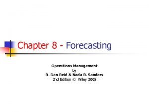 Forecasting Forecasting