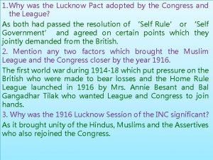 Mention any one defect of the lucknow pact