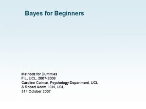 Bayesian reasoning for dummies