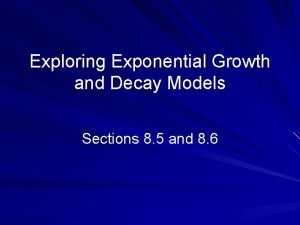 Growth and decay formula