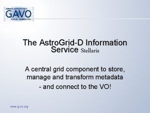 The Astro GridD Information Service Stellaris A central