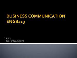 Rules of good writing in business communication