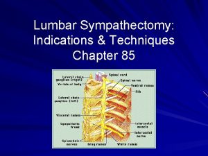 Lumbar sympathectomy indications