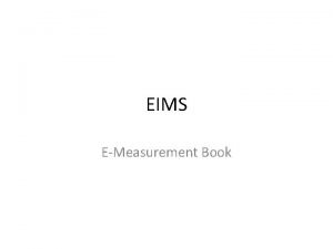 EIMS EMeasurement Book HOME PAGE WATER RESOURCES DEPARTMENT