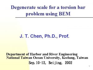 Degenerate scale for a torsion bar problem using