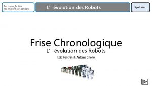Frise chronologique de l'évolution des robots