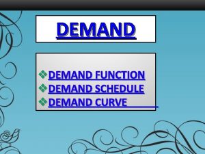 Ano ang schedule ng demand