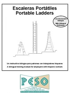 Escaleras Porttiles Portable Ladders Con Diccionario Bilinge With