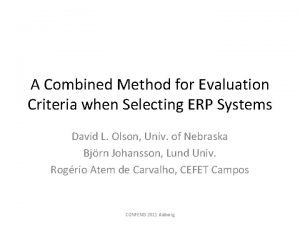 Software evaluation criteria