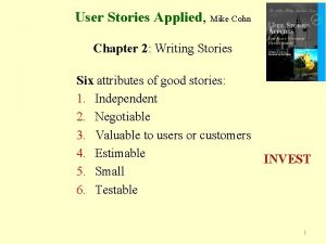 User stories applied