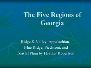 Valley and ridge region of georgia climate