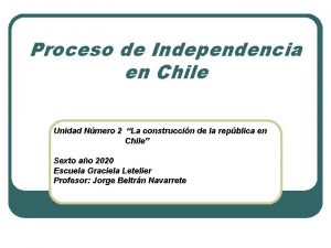 Proceso de Independencia en Chile Unidad Nmero 2