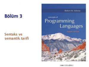 Blm 3 Sentaks ve semantik tarifi ISBN 0