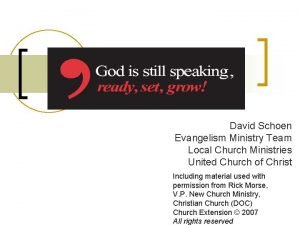 David Schoen Evangelism Ministry Team Local Church Ministries