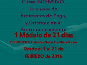 Profesorado de yoga intensivo Profesorado de yoga intensivo
