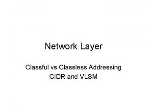 Cidr vs classful