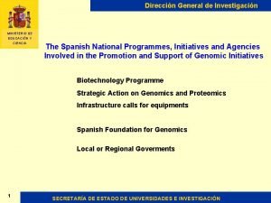 Direccin General de Investigacin MINISTERIO DE EDUCACIN Y