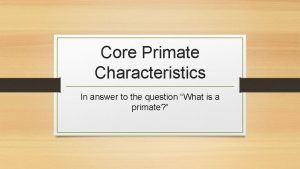 Primate suite of traits