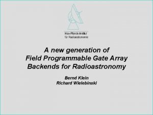 A new generation of Field Programmable Gate Array