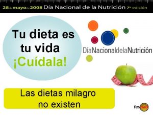 Tu dieta es tu vida Cudala Las dietas