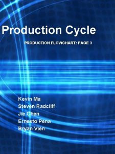 Production cycle flowchart Production cycle flowchart