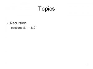 Recursion exercise Recursion exercise