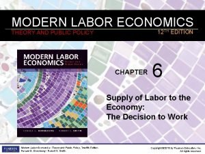 Modern labor economics 12th edition solution