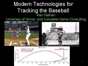 Modern Technologies for Tracking the Baseball Alan Nathan