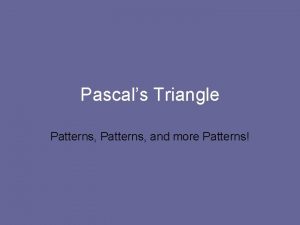 Pascal's triangle