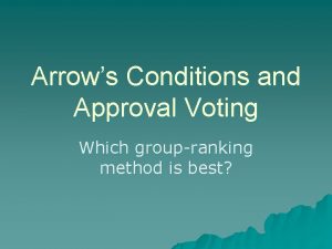Arrows Conditions and Approval Voting Which groupranking method