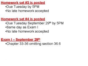 Due tuesday