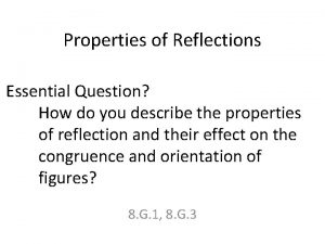 What are the properties of reflections