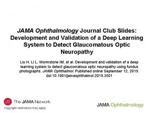 JAMA Ophthalmology Journal Club Slides Development and Validation