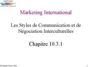 Marketing international communication culture