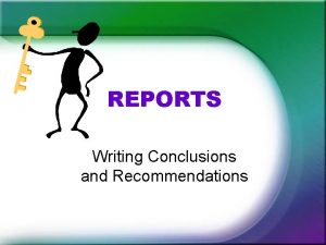 Example of conclusion and recommendation in report Example of conclusion and recommendation in report