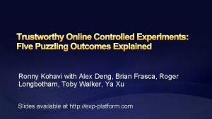 Ronny kohavi Ronny kohavi